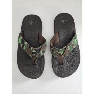 Sanuk Kids XL 3/4 Camo Recycled Material Flipflops